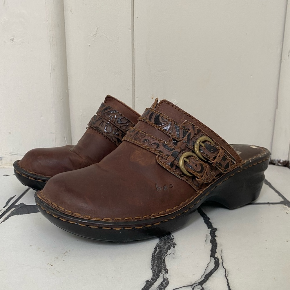 boc midheel clogs — genuine leather